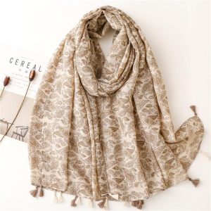 Foulard bohème motif pampille en coton