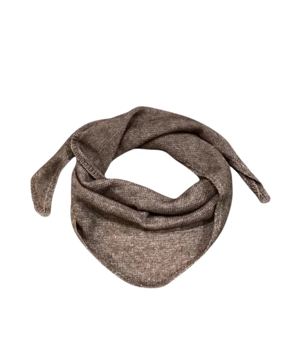 Foulard chocolat en laine et cachemire – Image 2