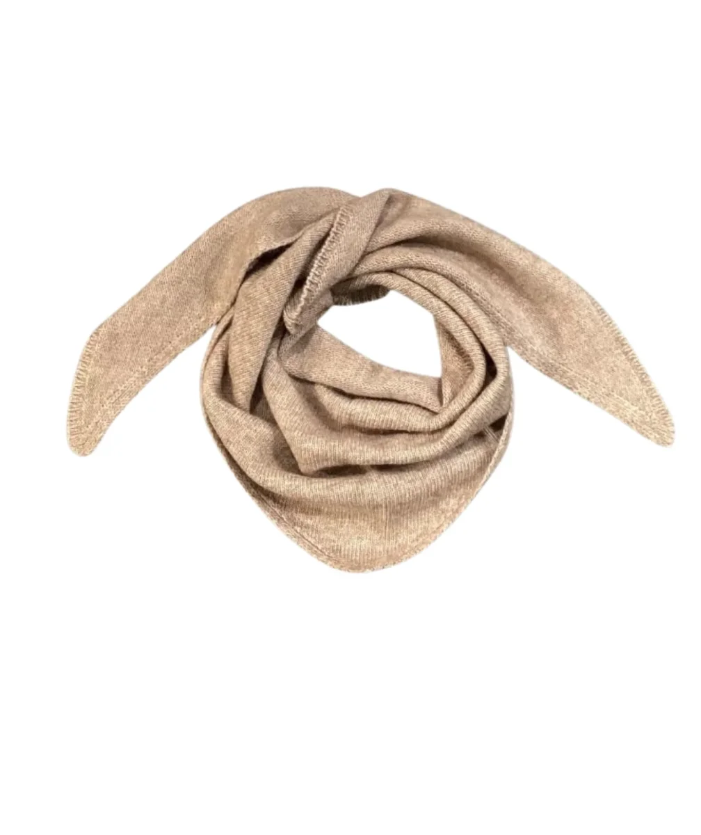 Foulard beige clair en laine et cachemire