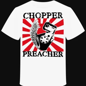 T-Shirt "Chopper Preacher" BIKE MOTO OLD VINTAGE DESIGN LOGO