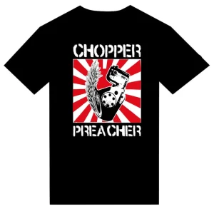 T-Shirt "Chopper Preacher" Bike moto old vintage design logo signé by Punk & Coton