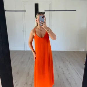 Robe longue "sunny" orange