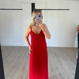 Robe longue "sunny" rouge