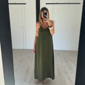 robe dos croisé kaki