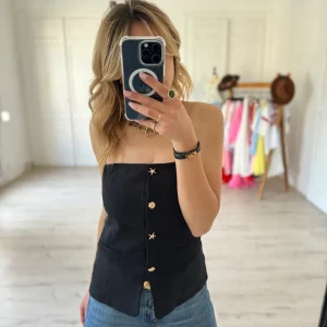 Bustier coquillage noir