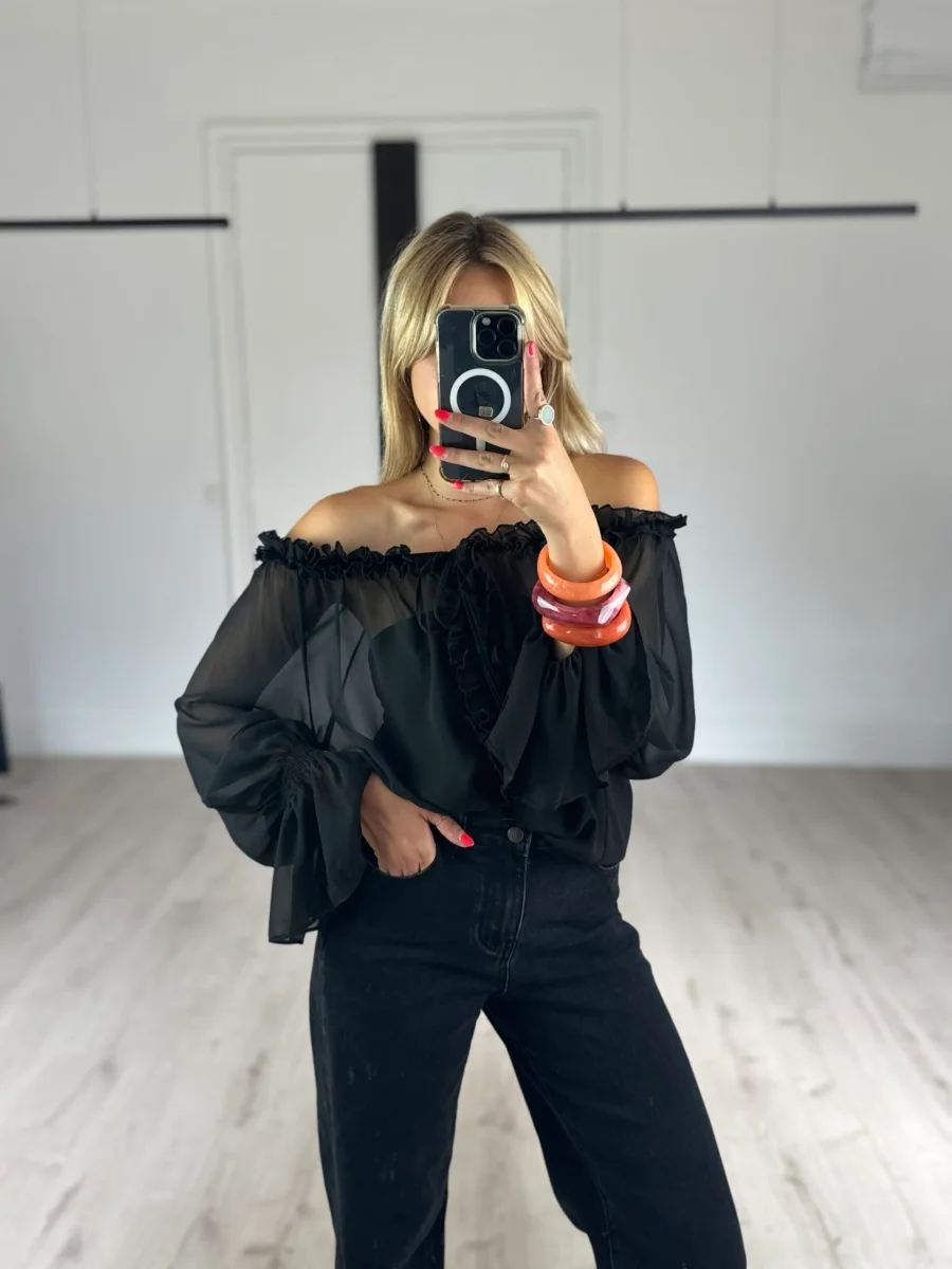 blouse noire "sand" (8687T)