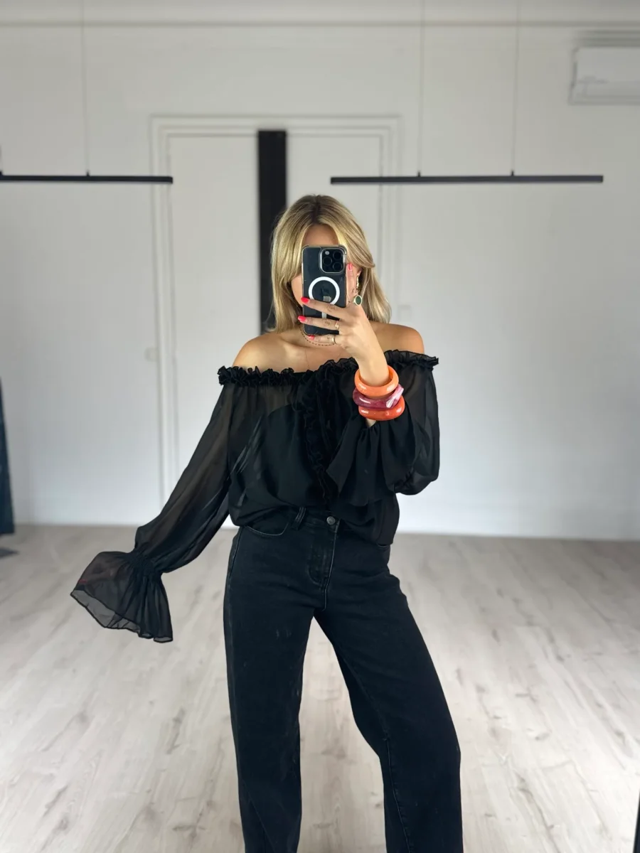 blouse noire "sand" (8687T) – Image 7