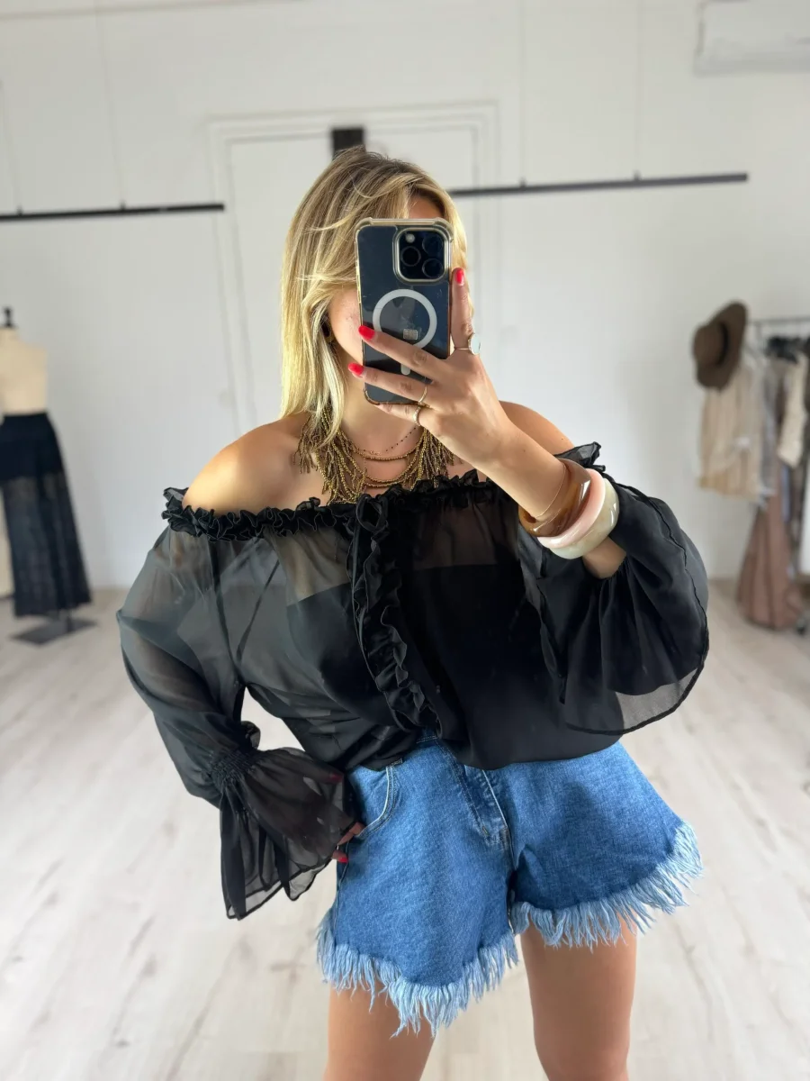 blouse noire "sand" (8687T) – Image 3