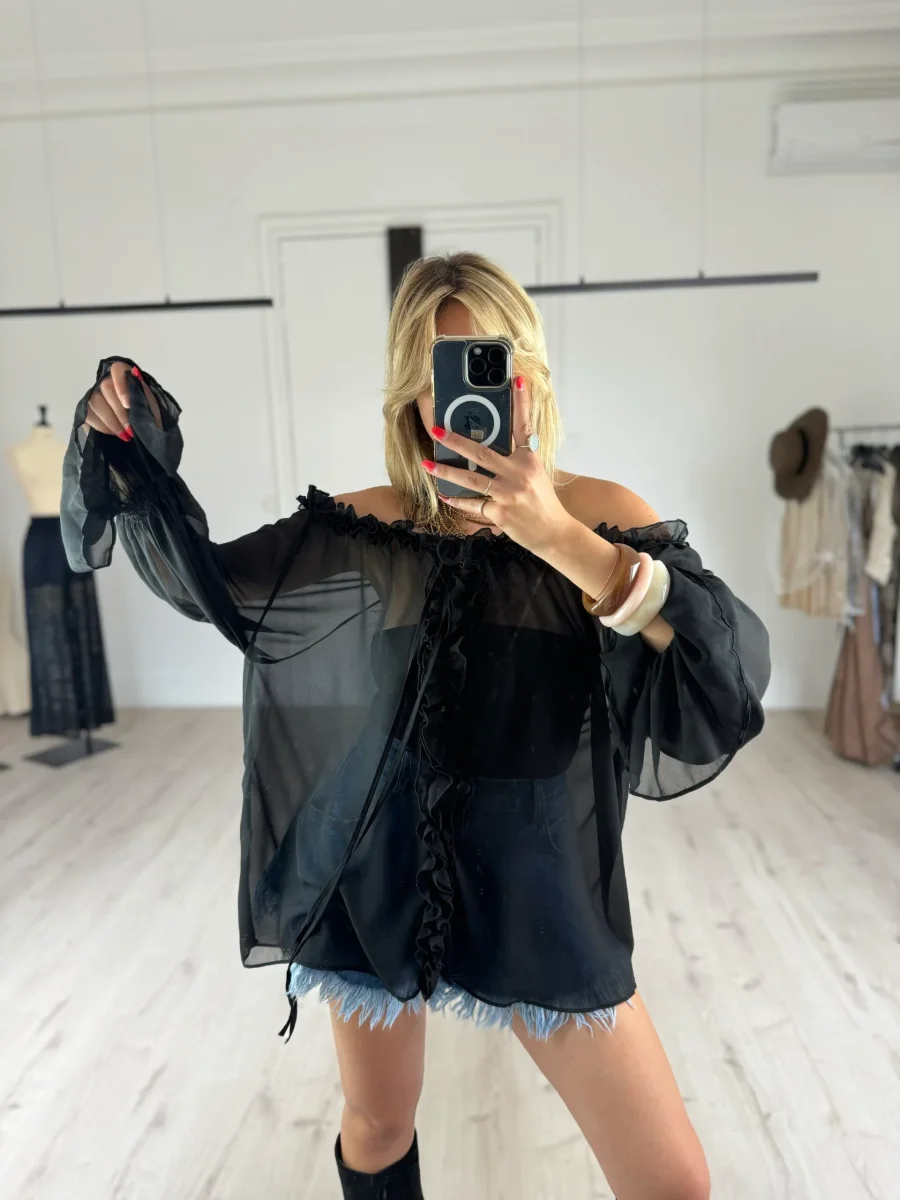 blouse noire "sand" (8687T) – Image 5