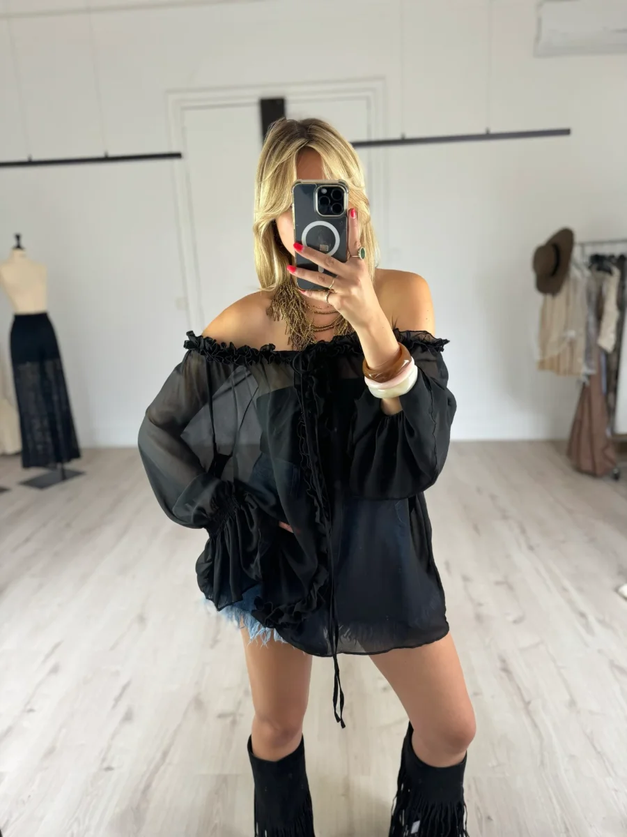 blouse noire "sand" (8687T) – Image 8