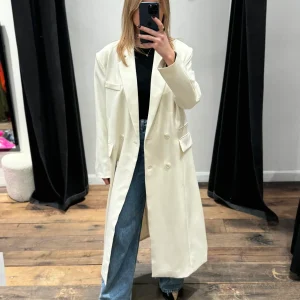 Veste longue « brooklin » crème