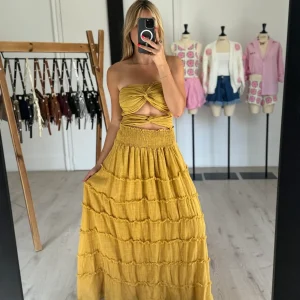 Robe "Gaby" moutarde