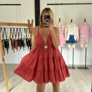 robe courte "sunlight" terracotta