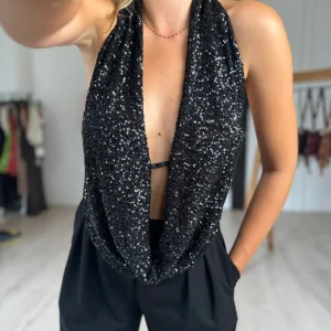 Débardeur top "AMA" noir