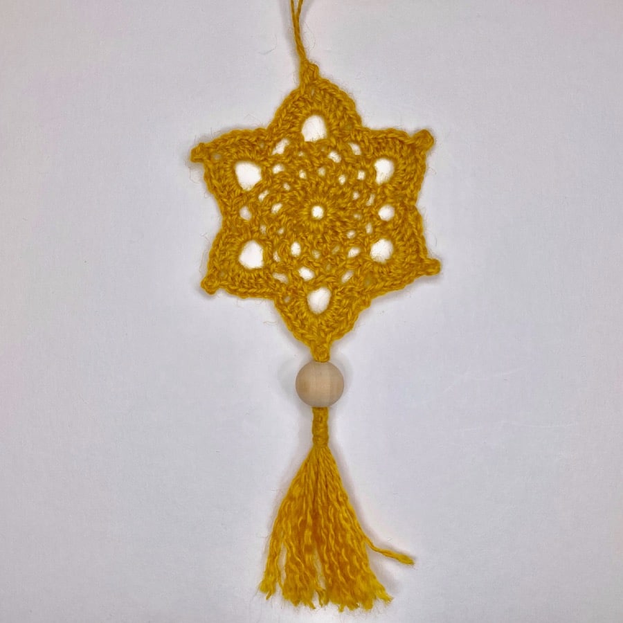 Mandala ou étoile porte-bonheur au crochet DIY – Image 5
