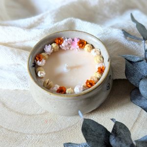 Mini bougie fleurie parfum jasmin, Priscillia