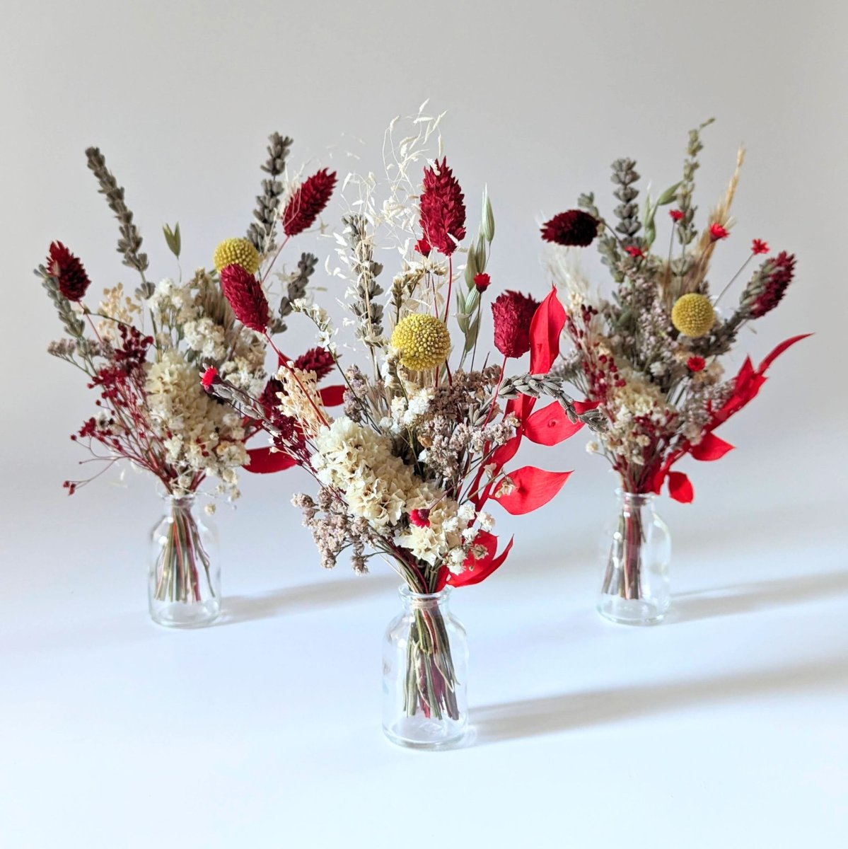 Mini bouquet de fleurs séchées pour décoration de table évènementielle, Sangre – Image 2