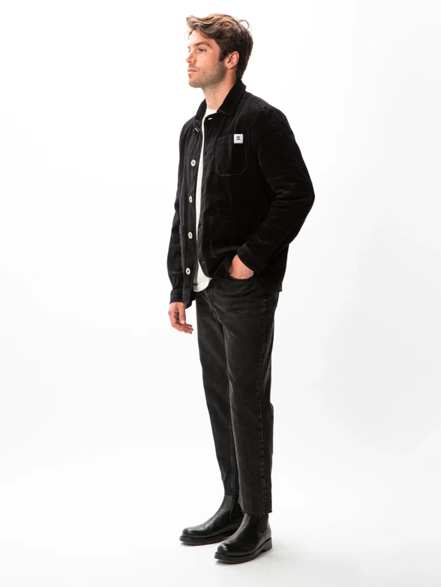 VESTE WORKER CÔTELÉ NOIRE – Image 8