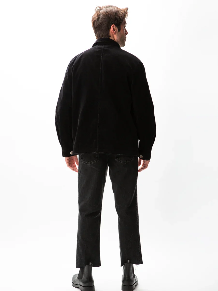 VESTE WORKER CÔTELÉ NOIRE – Image 7