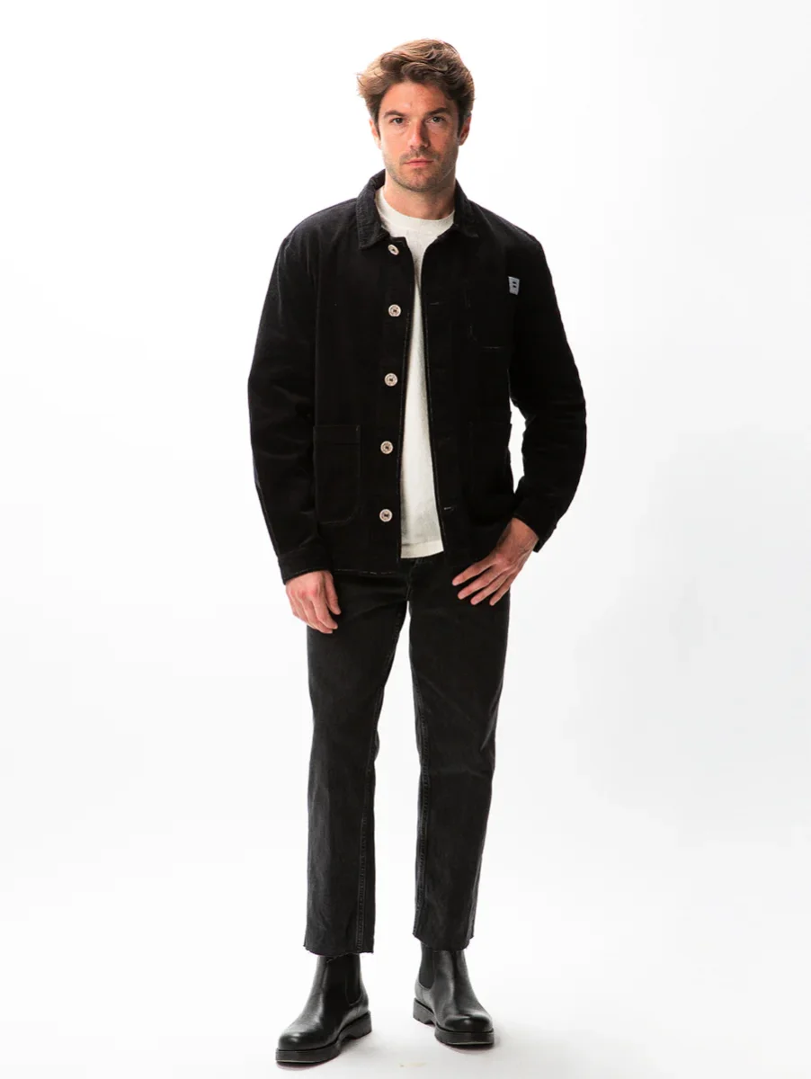 VESTE WORKER CÔTELÉ NOIRE – Image 5