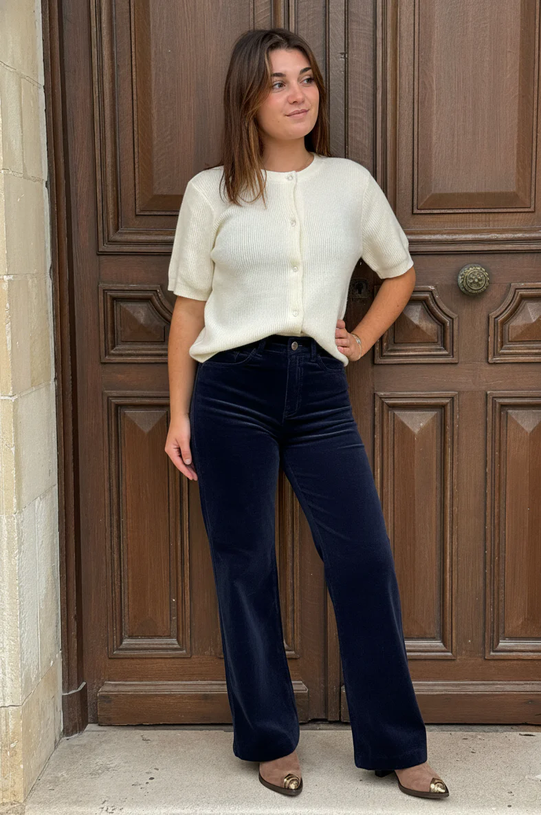 Pantalon velours marine AVA Oraije – Image 2
