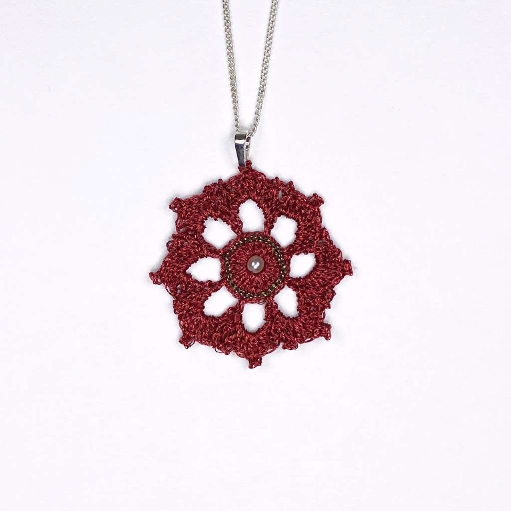 Pendentif Rosace en dentelle au crochet – Image 8