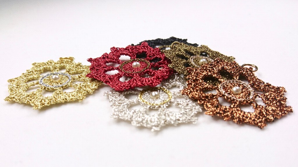 Pendentif Rosace en dentelle au crochet – Image 3