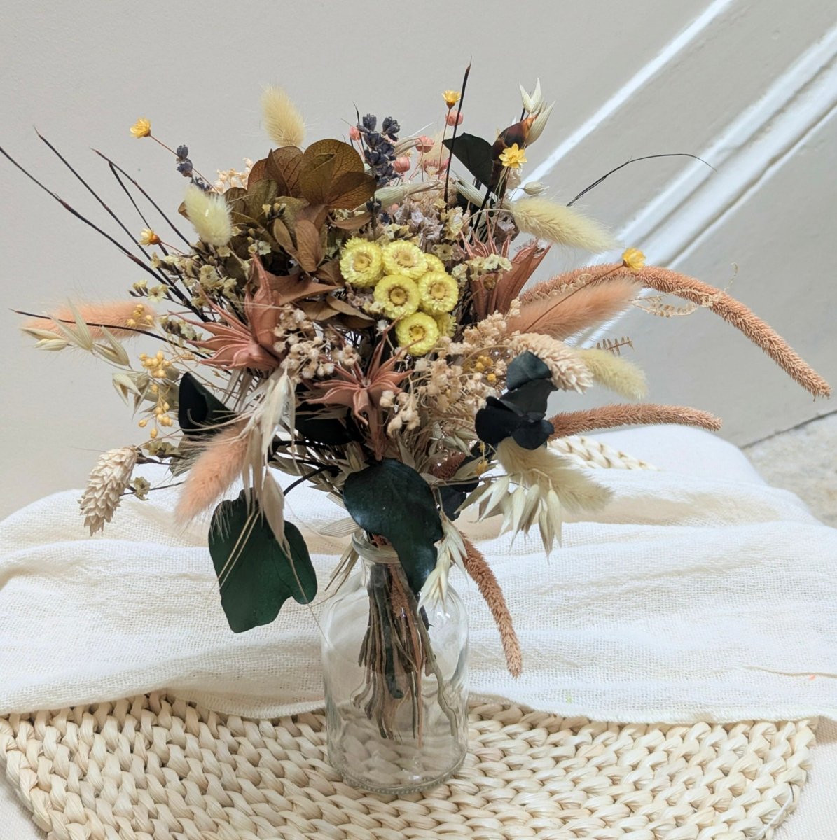 Petit bouquet de fleurs séchées naturelles aux tons ensoleillés, Limone – Image 5