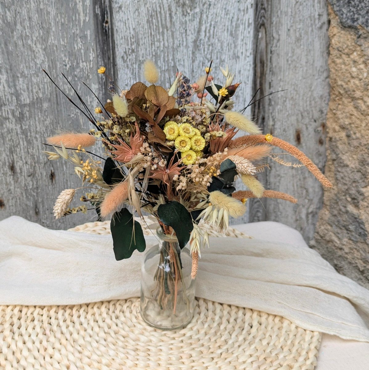 Petit bouquet de fleurs séchées naturelles aux tons ensoleillés, Limone – Image 4