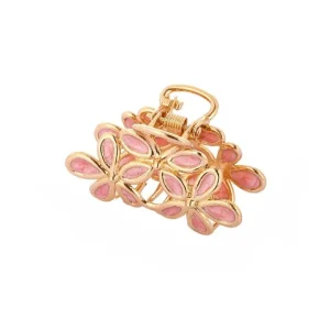 Pince Cheveux Dorée en Forme de Fleurs