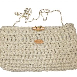 Pochette au Crochet beige éco-responsable