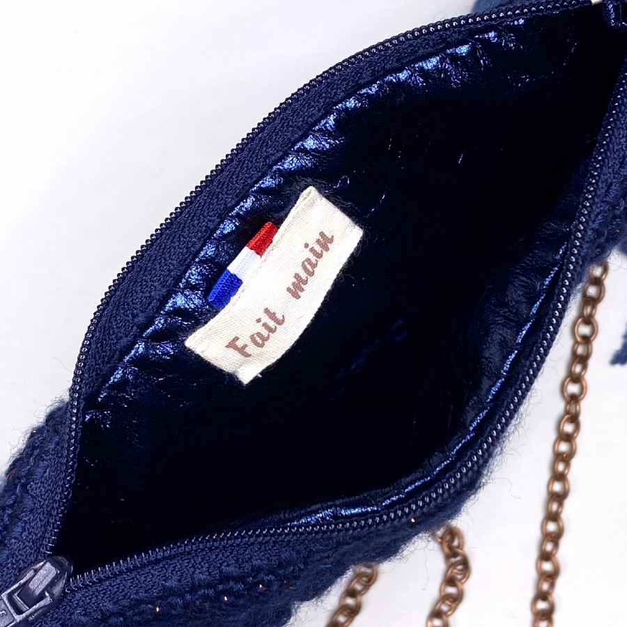 Pochette bleu pour téléphone au crochet – Image 6