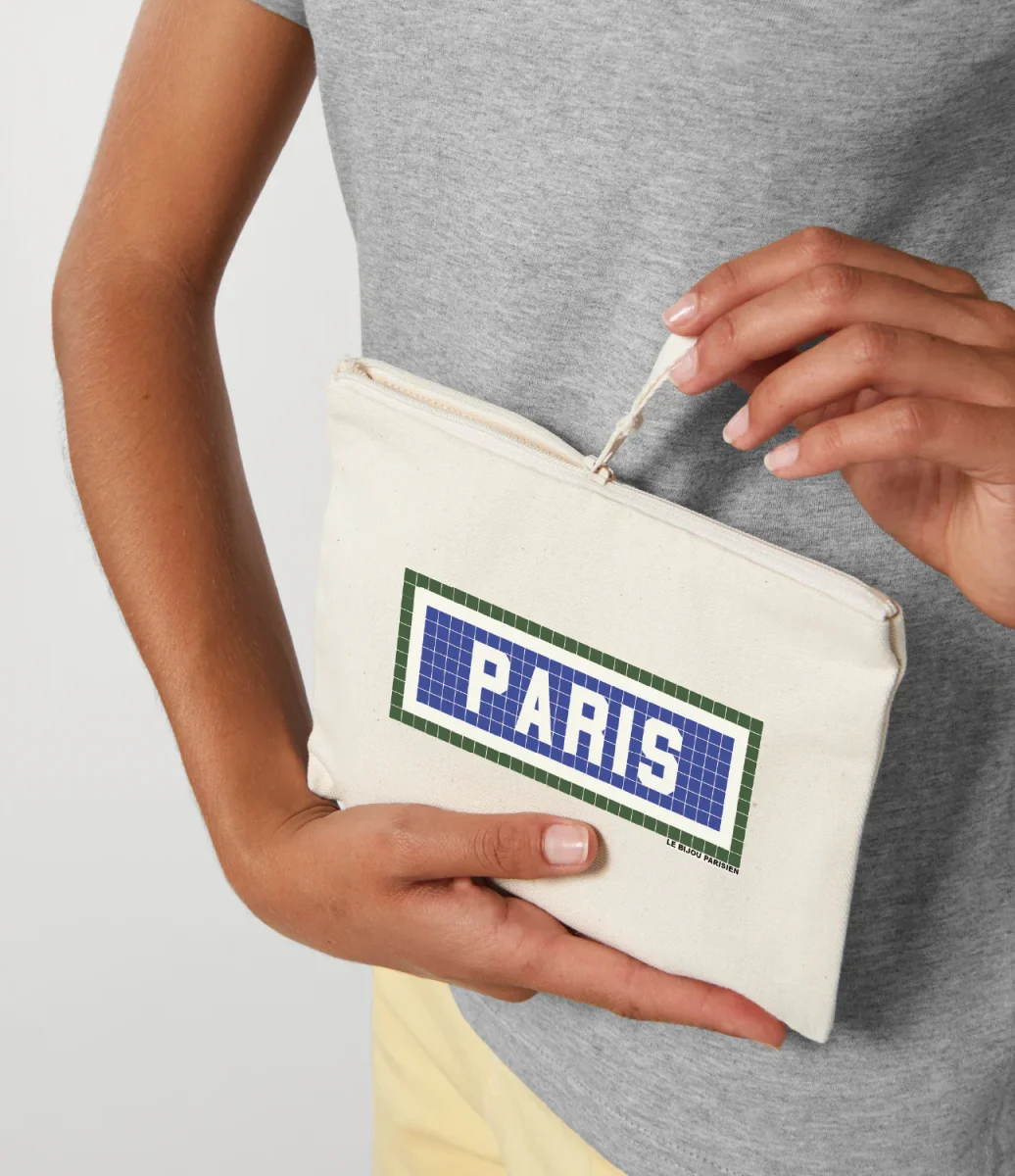 POCHETTE IMPRIMÉE - PARIS - ÉCRU – Image 3