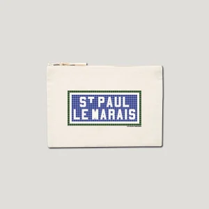 POCHETTE IMPRIMÉE - SAINT PAUL LE MARAIS - ÉCRU