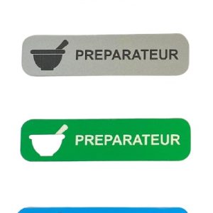 Badge preparateur plastique pl185