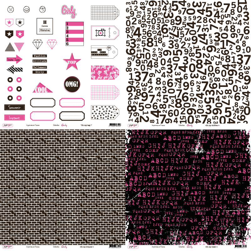 Lot de 6 papiers 30×30 Girly – Image 3