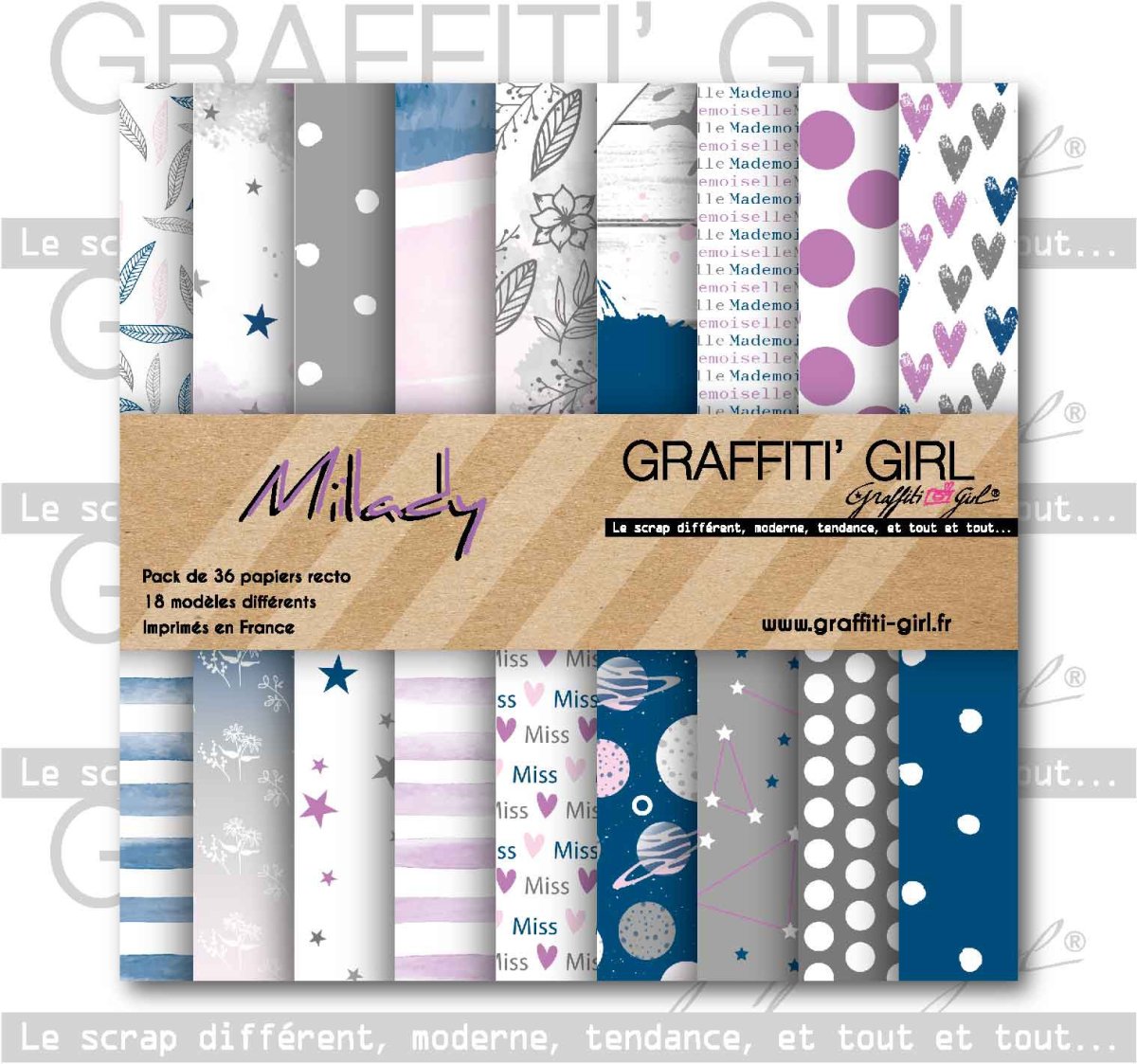 Bloc papiers 15×15 Milady