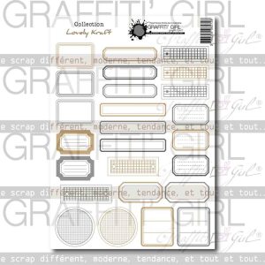 Die-cut étiquettes Lovely Kraft