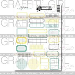 Die-cut étiquettes Un jour une vie