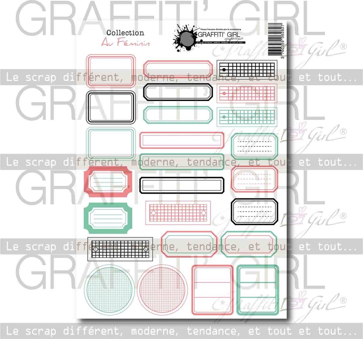 Die-cut étiquettes Au Féminin