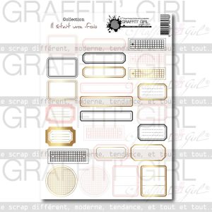 Die-cut étiquettes Il était une fois