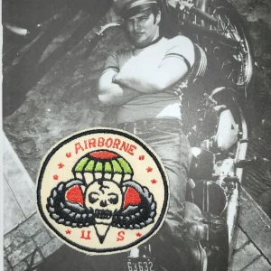 Patch Brodé "US Paratroopers" EN VIEUX TISSU COTON