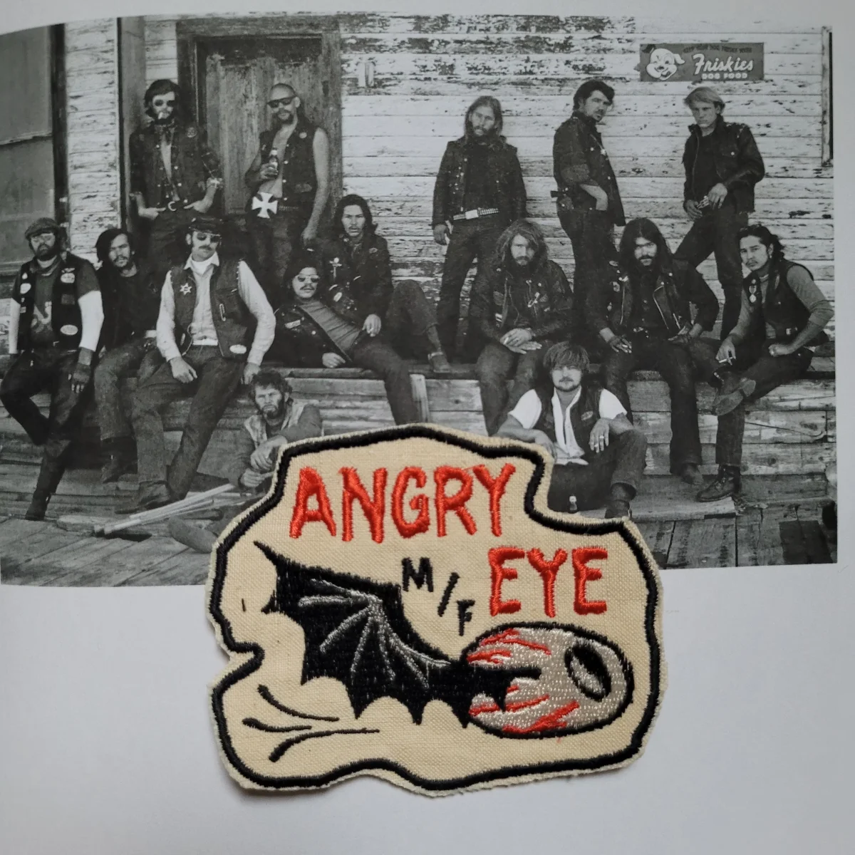 Patch Brodé"Angry eye MF (MOTORCYCLE FAMILY)" EN VIEUX TISSU COTON – Image 3