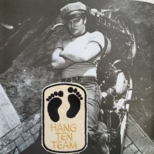 Patch Brodé "Hang ten" EN VIEUX TISSU COTON