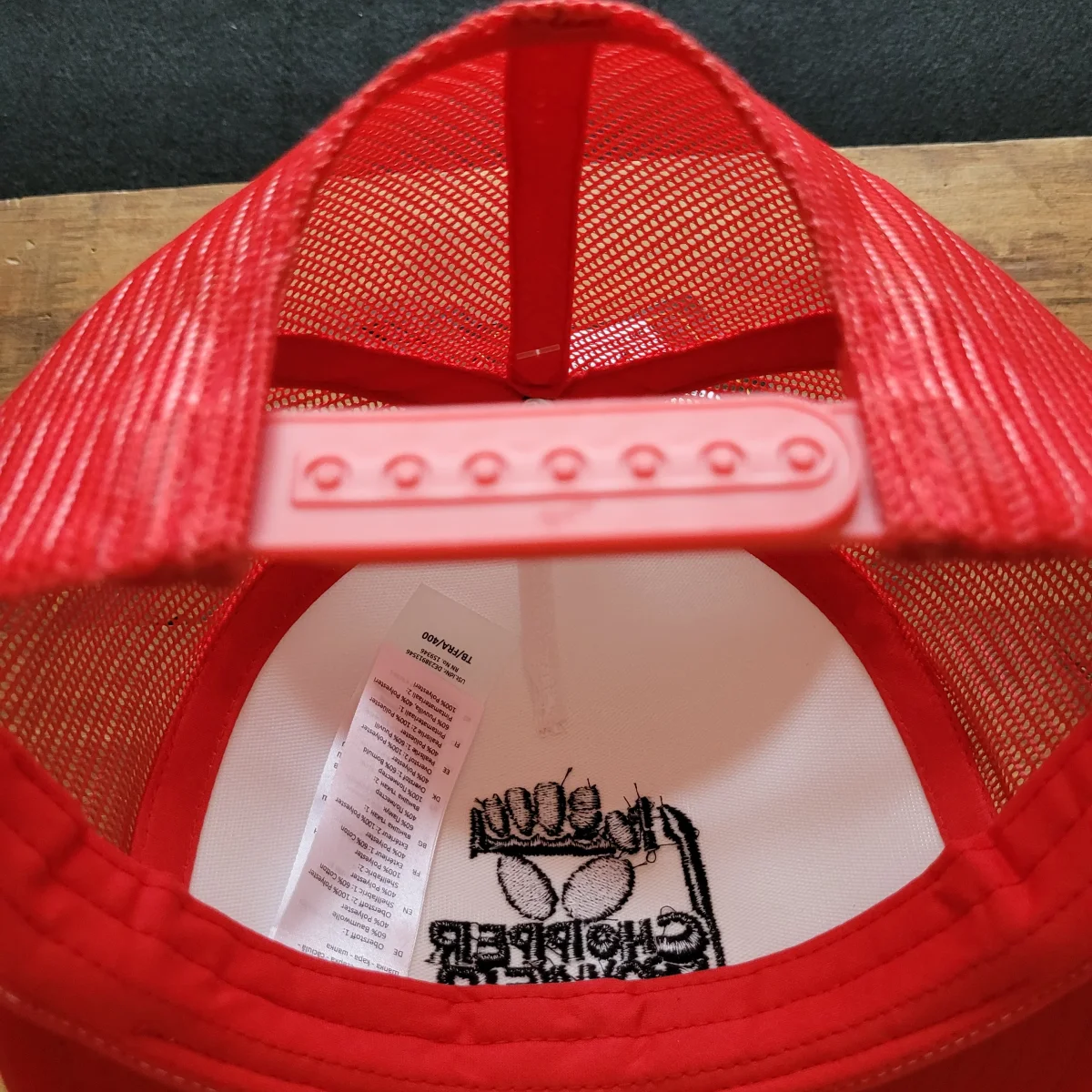 Trucker Cap Brodé "CHOPPER POWER" Version Fond Blanc / Rouge – Image 8