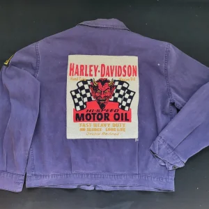 Veste de travail des années 60 coupe Cycliste brodée à la main Devil HARLEY-DAVIDSON Motor Oil