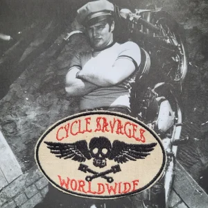 Patch Brodé "Cycle savages" Série 5 Versions ( WOLRDWIDE / FRANCE / JAPON/ CALIFORNIE/ TEXAS) EN VIEUX TISSU COTON