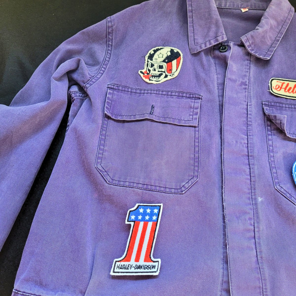 Veste de travail des années 60 coupe Cycliste brodée à la main Devil HARLEY-DAVIDSON Motor Oil – Image 6