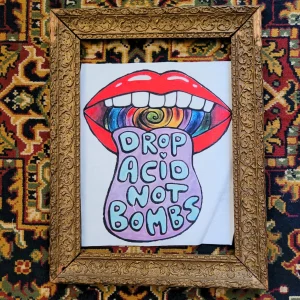 Backpatch "Mouth Drop Acid Not Bombs" Psychedelic