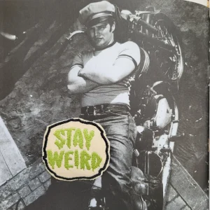 Patch Brodé "Stay weird" Version Vert EN VIEUX TISSU COTON